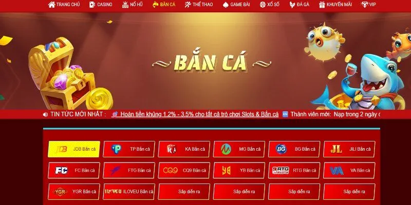 Game Bắn cá trực tuyến cực hấp dẫn